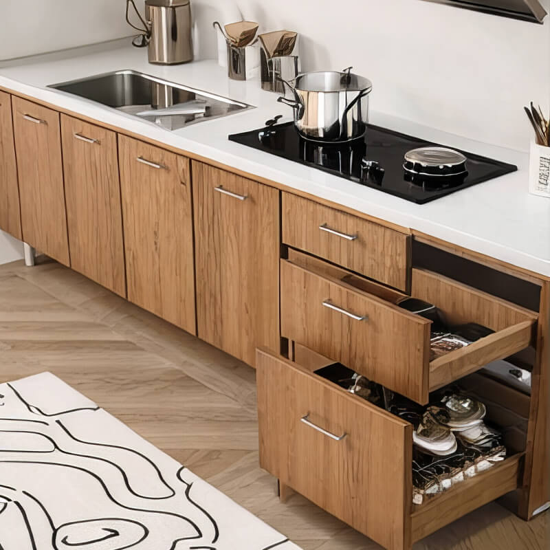 wooden modular kitchen design for Indian homes